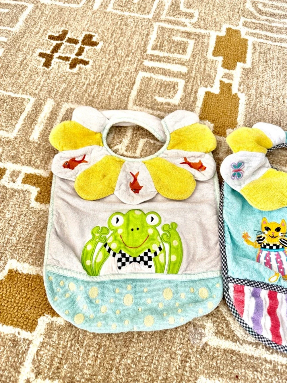 MacKenzie-Childs Multi-Bib Set with Yellow, Pink and Blue Accents